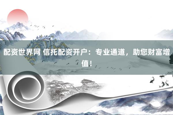 配资世界网 信托配资开户：专业通道，助您财富增值！