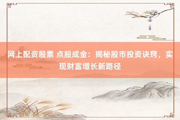 网上配资股票 点股成金：揭秘股市投资诀窍，实现财富增长新路径