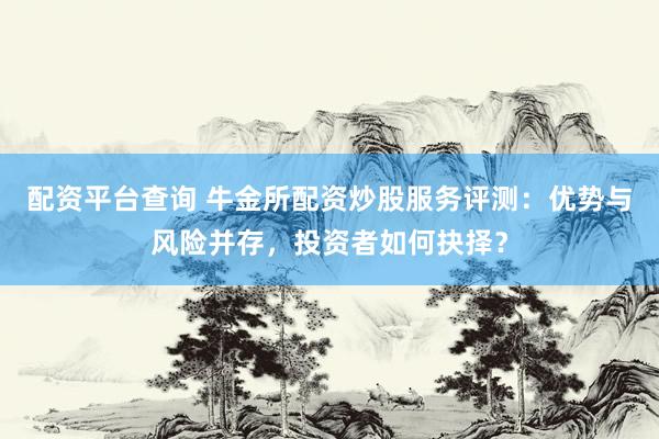 配资平台查询 牛金所配资炒股服务评测：优势与风险并存，投资者如何抉择？