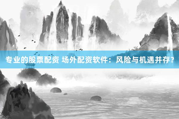 专业的股票配资 场外配资软件：风险与机遇并存？