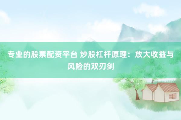 专业的股票配资平台 炒股杠杆原理：放大收益与风险的双刃剑