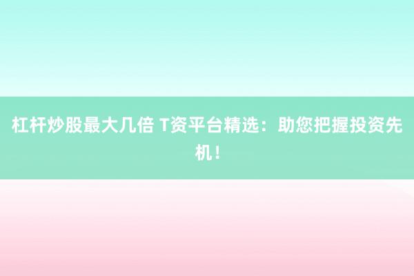 杠杆炒股最大几倍 T资平台精选:助您把握投资先机!