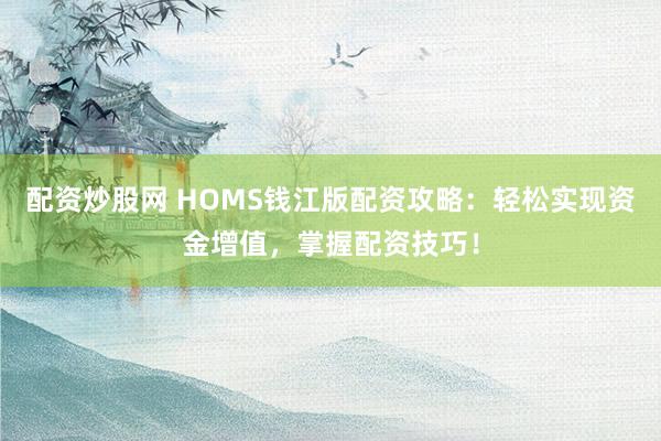 配资炒股网 HOMS钱江版配资攻略：轻松实现资金增值，掌握配资技巧！
