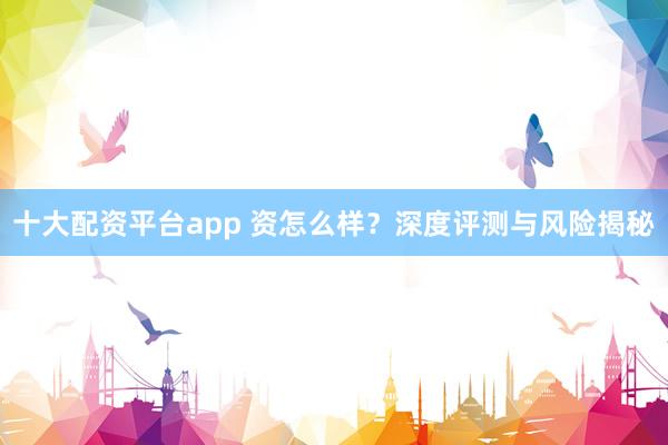 十大配资平台app 资怎么样？深度评测与风险揭秘