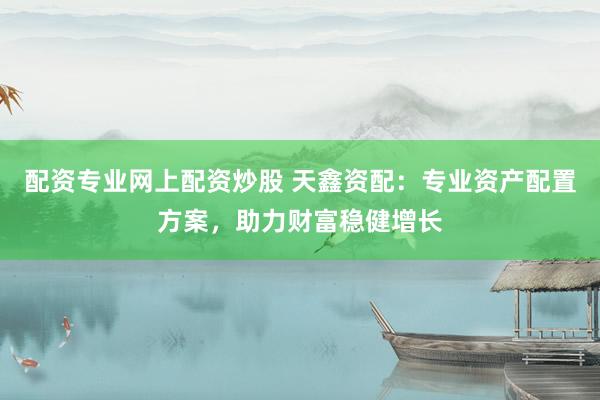 配资专业网上配资炒股 天鑫资配:专业资产配置方案,助力财富稳健增长